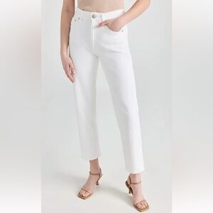 Rag&Bone Harlow Mid-Rise Straight in Optic White Size 30